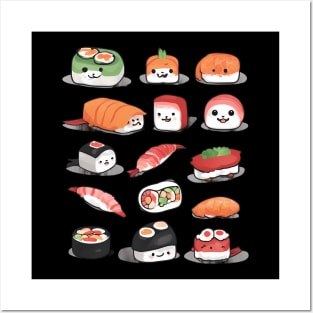 Kawaii Sushi Posters and Art